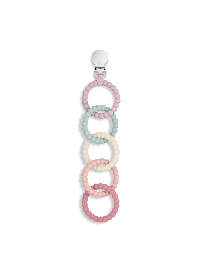 Ryan & Rose Ryan & Rose Cutie Clinks Attachable Teether Chew Toy for Babies (Blossom) - Image 1