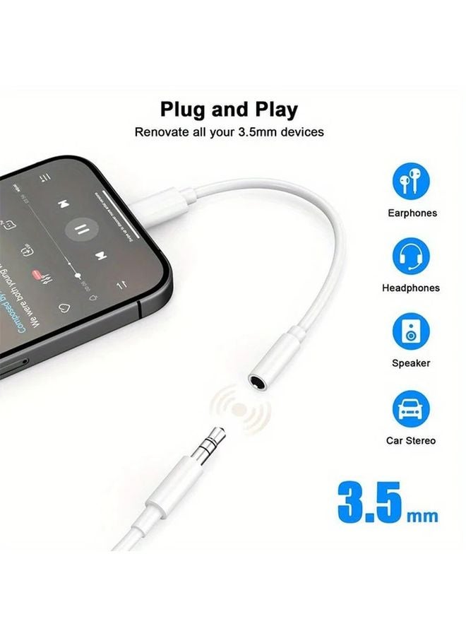 White USB C To 3 5mm Headphone Jack Adapter 2 Pack For iPhone 15 Series Pixel Galaxy - Image 4