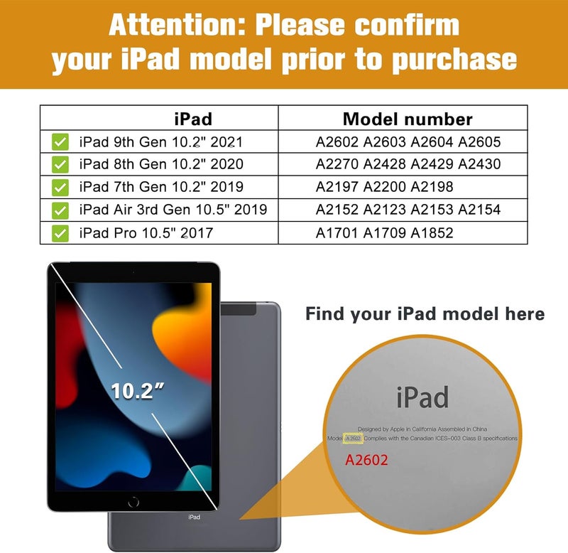 Procases Kids Case For Ipad 10.2 Inch 9Th 2021/ 8Th 2020/ 7Th 2019/ Ipad Air 10.5" 2019/ Ipad Pro 10.5, Shockproof Convertible Handle Stand Cover Light Weight Kids Friendly Case For Ipad 9/8/7 -Purple - Image 2