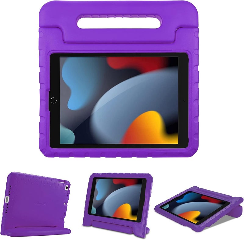 Procases Kids Case For Ipad 10.2 Inch 9Th 2021/ 8Th 2020/ 7Th 2019/ Ipad Air 10.5" 2019/ Ipad Pro 10.5, Shockproof Convertible Handle Stand Cover Light Weight Kids Friendly Case For Ipad 9/8/7 -Purple - Image 1