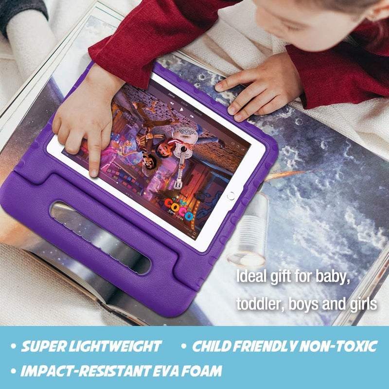 Procases Kids Case For Ipad 10.2 Inch 9Th 2021/ 8Th 2020/ 7Th 2019/ Ipad Air 10.5" 2019/ Ipad Pro 10.5, Shockproof Convertible Handle Stand Cover Light Weight Kids Friendly Case For Ipad 9/8/7 -Purple - Image 4