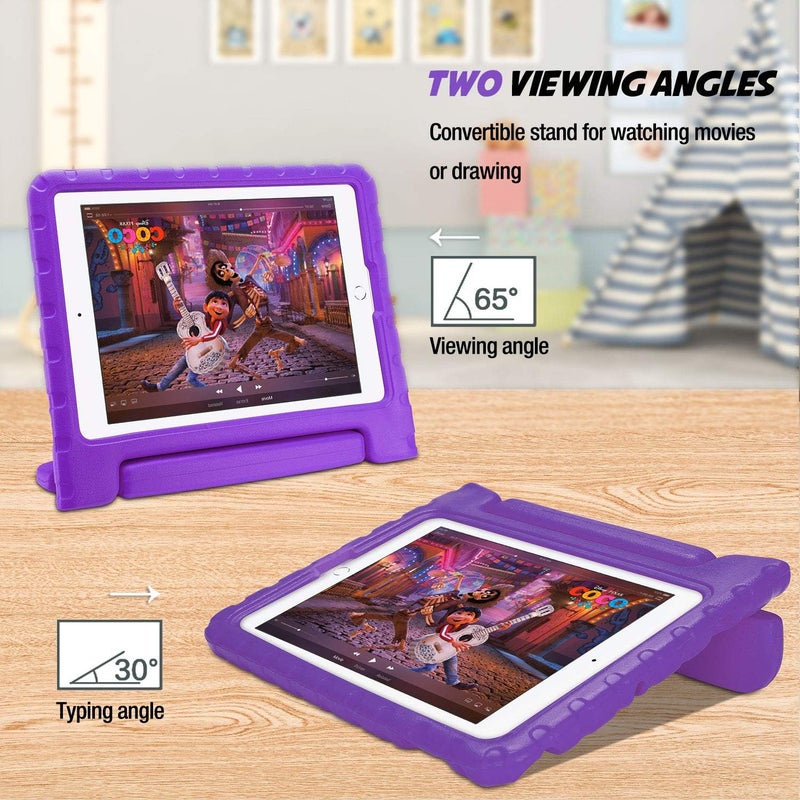 Procases Kids Case For Ipad 10.2 Inch 9Th 2021/ 8Th 2020/ 7Th 2019/ Ipad Air 10.5" 2019/ Ipad Pro 10.5, Shockproof Convertible Handle Stand Cover Light Weight Kids Friendly Case For Ipad 9/8/7 -Purple - Image 5