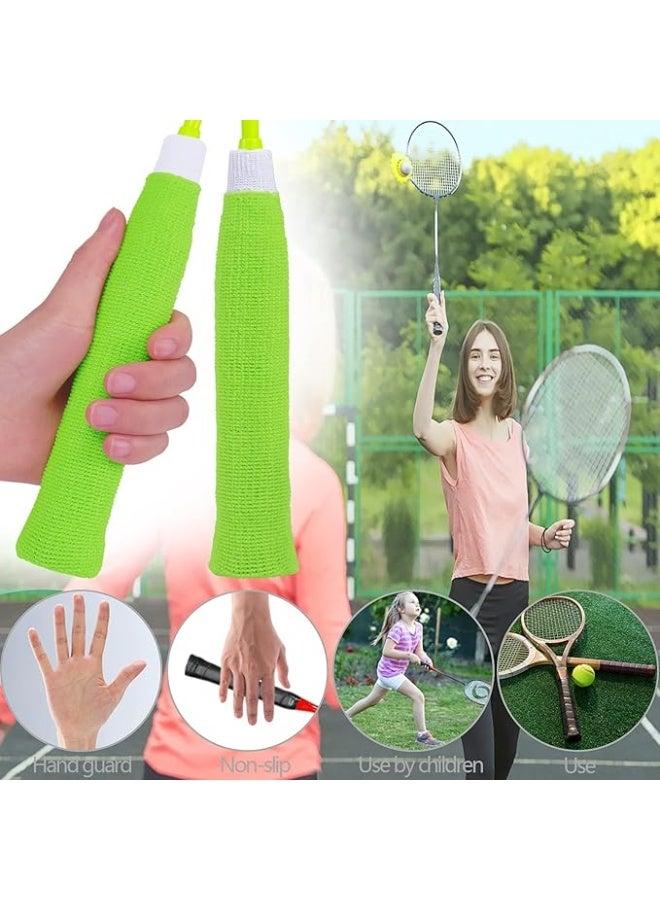 مقبض لمضرب التنس من ازوني، قطعتان من القطن الأخضر فائق الامتصاص ومضاد للانزلاق مع رباط ملتف لمضرب تنس الريشة - Image 5