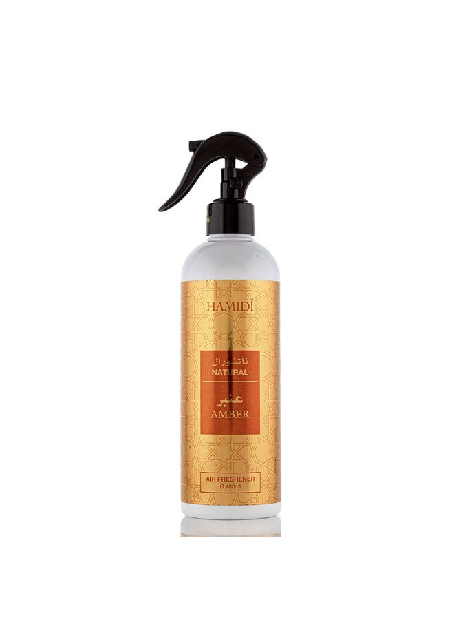 Hamidi Natural Amber Non-alcoholic Home Air Freshener Spray 480ml, Pleasant Scent - Image 1