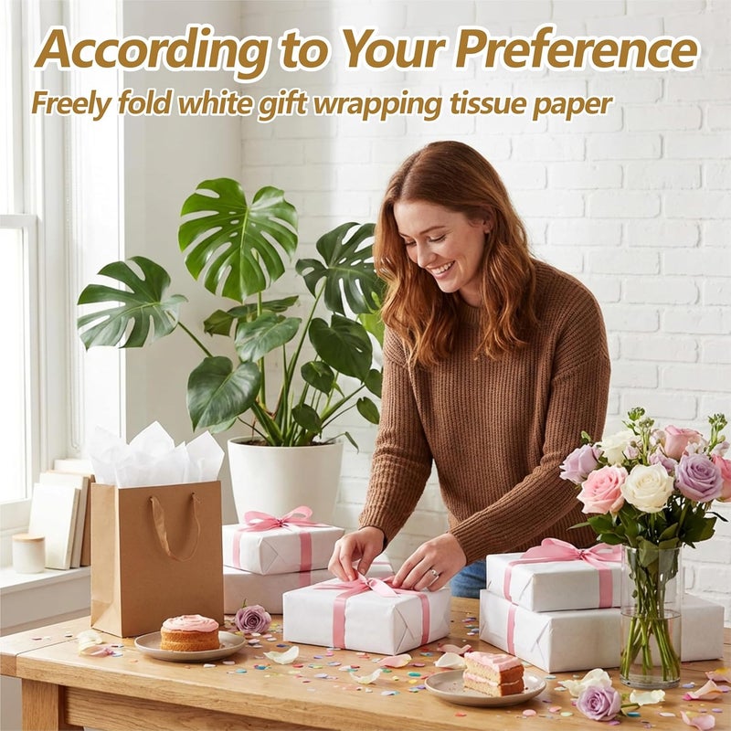 Bobobag 100 Sheets White Tissue Paper 20"X14" for Gift Wrapping and Crafts - Image 4