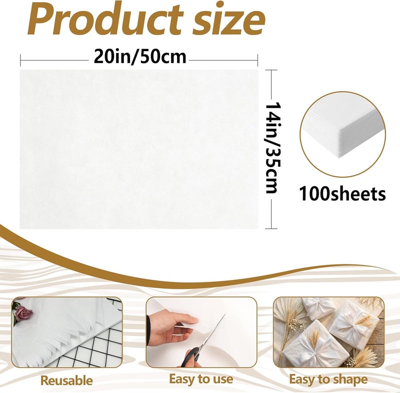 Bobobag 100 Sheets White Tissue Paper 20"X14" for Gift Wrapping and Crafts - Image 2