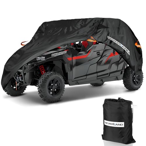 NEVERLAND UTV Cover Waterproof Outdoor - Oxford Cloth Compatible with Polaris RZR Yamaha Can-Am Defender Kawasaki Ranger Cover 4-6 Passenger Black (Up to 169") - Image 1