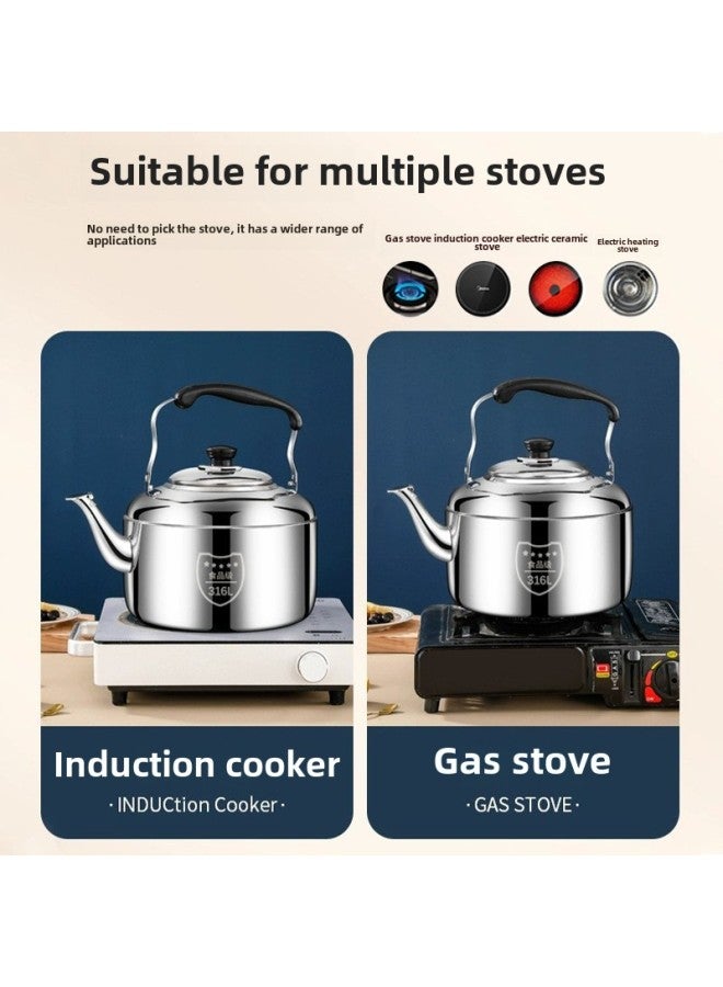 304 Stainless Steel Kettle Household Large Capacity Teapot Open Fire Induction Cooker Gas Gas Kettle Boiler-Capacity:7l Extra Thick Naruto Water Kettle  - Image 5