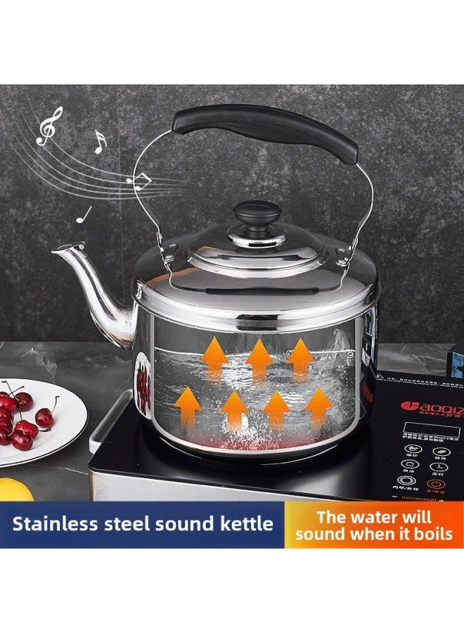 304 Stainless Steel Kettle Household Large Capacity Teapot Open Fire Induction Cooker Gas Gas Kettle Boiler-Capacity:7l Extra Thick Naruto Water Kettle  - Image 4