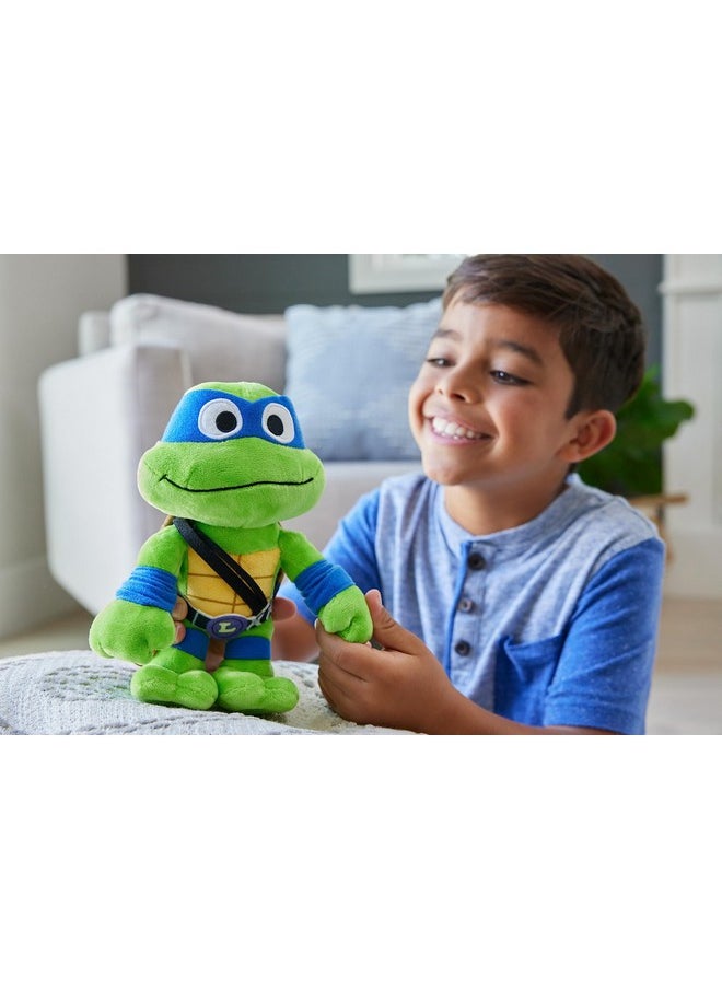 WWE MATTEL Teenage Mutant Ninja Turtles Mutant Mayhem Leonardo 8 Inch Blue Masked Soft Plush Toy Of Tmnt Movie Character Leader Leo  - Image 5