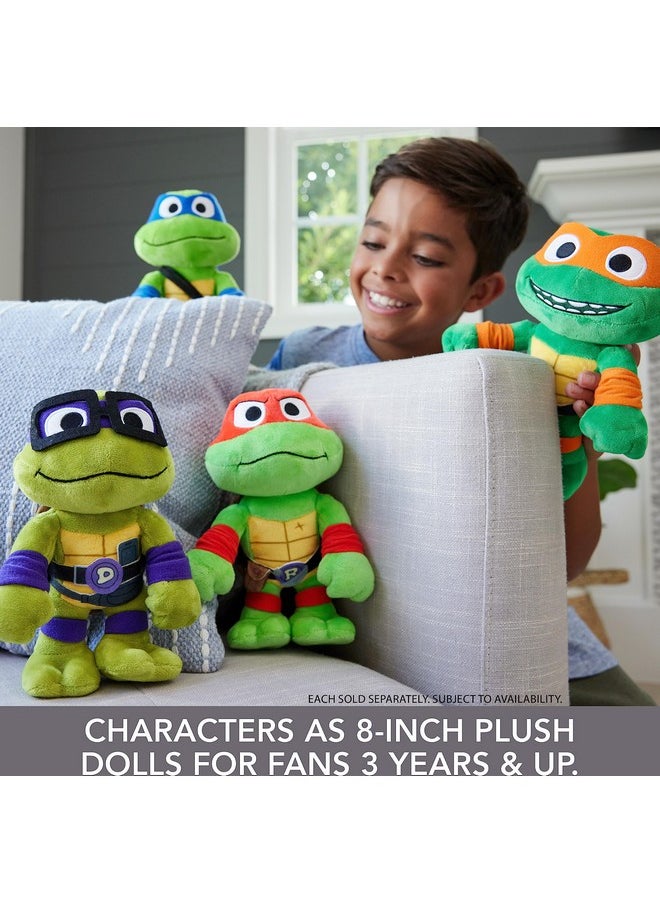 WWE MATTEL Teenage Mutant Ninja Turtles Mutant Mayhem Leonardo 8 Inch Blue Masked Soft Plush Toy Of Tmnt Movie Character Leader Leo  - Image 4