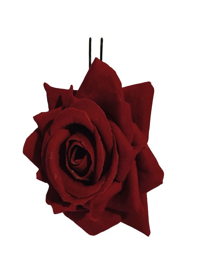 La Belleza Decorative Red Rose Flower Design Bun Hair Pin/Juda Pins/U Shape Hair Accessories for Women and Girls(Pack of 12) Rose Flower Juda Pins |Bun Pins (Red Rose) - Image 5