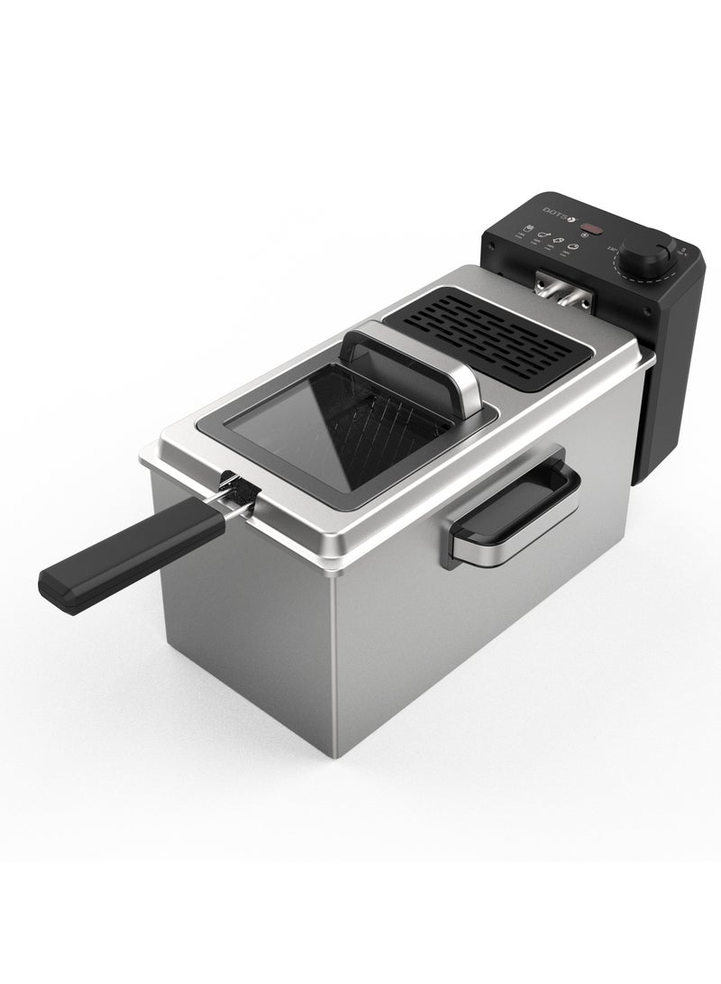 دوتس مقلاة دوتس العميقة 1830-2180 واط من الفولاذ المقاوم للصدأ سعة 3 لتر مع سلة للقلي ومقلاة داخلية غير لاصقة لسهولة التنظيف - Image 2