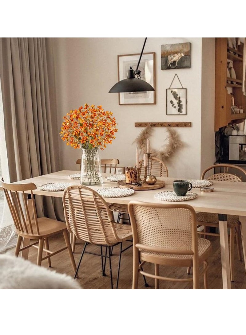 KASTWAVE 3 قطع من الزهور البرية الصناعية البرتقالية - 27.6 بوصة ساق طويلة زهور زائفة للديكور المنزلي ، حفلات الزفاف ، الحفلات ، ترتيبات افعلها بنفسك ، غرفة المعيشة ، غرفة النوم والمطبخ - Image 3