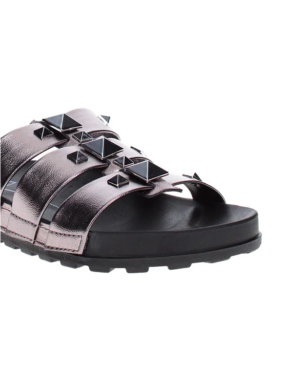 موليكا Moleca Ladies Flat Sandals Graphite | Made In Brazil