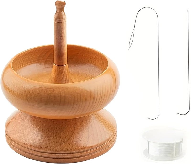 Wood Bead Spinner Bowl Jewelry Making Tool for Quick and Precise Stringing - Image 1