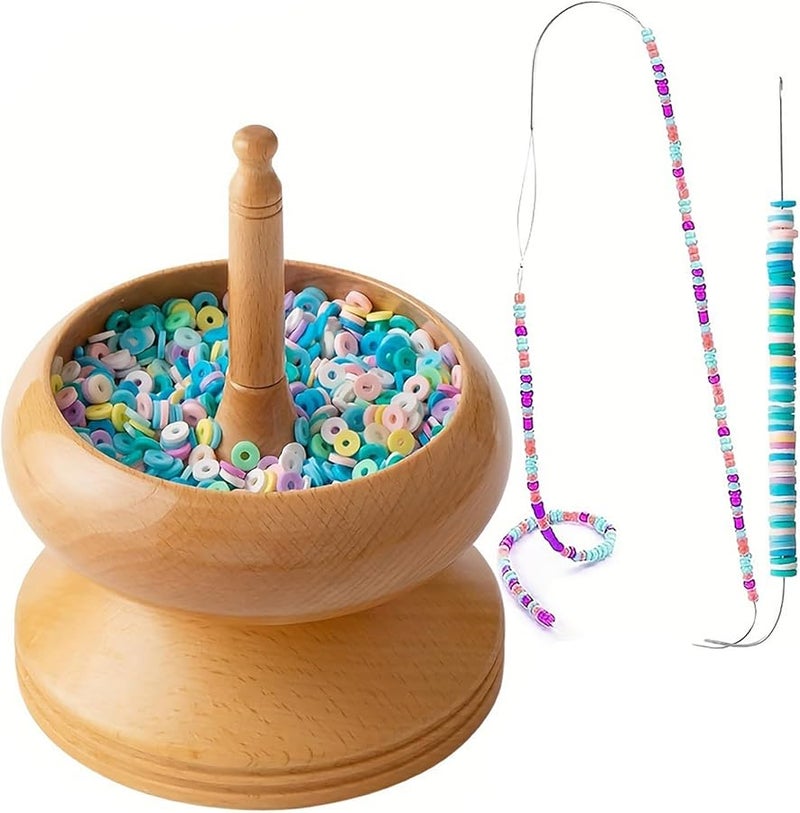 Wood Bead Spinner Bowl Jewelry Making Tool for Quick and Precise Stringing - Image 3