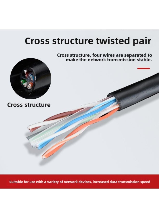 Generic Six Types Of Unshielded Network Cable Copper Clad Aluminum Multi-specification Gigabit CAT6 Twisted Pair High-speed Computer Finished Network Cable-Color:White-Line Length:50 M  - Image 3