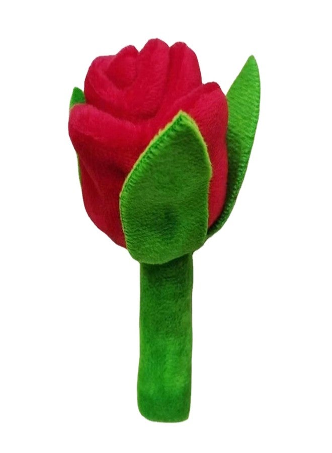CATSELURRY Interactive Stuffed Dog Chew Toy for Small and Medium Dogs Plush Squeak Toy Rose Flower Reducing Boredom & Anxiety - Image 1
