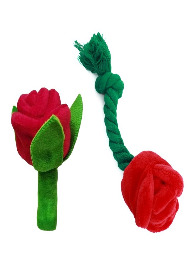 CATSELURRY Interactive Stuffed Dog Chew Toy for Small and Medium Dogs Plush Squeak Toy Rose Flower Reducing Boredom & Anxiety - Image 5