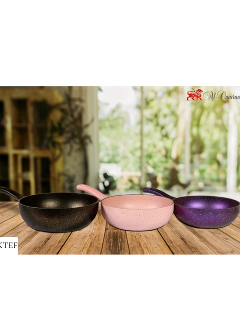 Deep Turkish Granite wok pan 24 cm