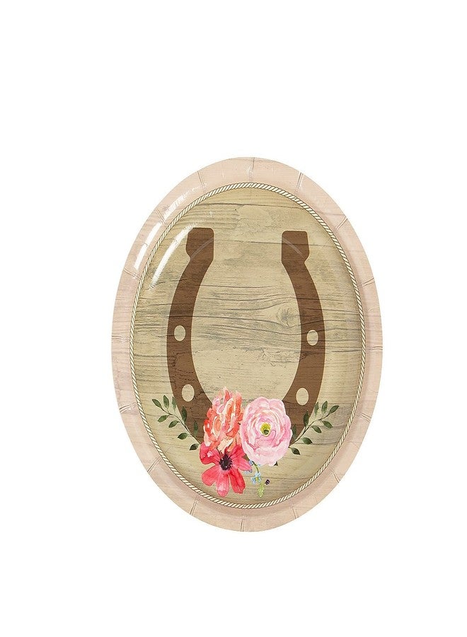 Fun Express Delightful Multicolor Paper Horse Party Horseshoe Dessert Plates - 7.5" (Pack of 8) - Sturdy & Stylish Design - Perfect for Western-Themed Celebrations - Image 1