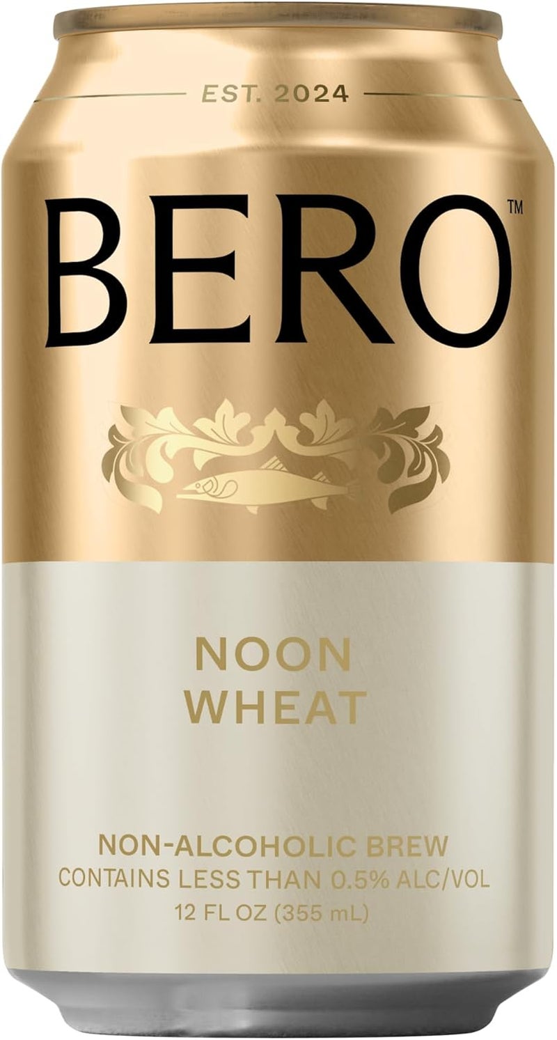 BERO Noon Wheat Non-Alcoholic Beer - 6-Pack Light Hoppy Ale-Style Craft Brew with Orange-Lime Twist - Image 1