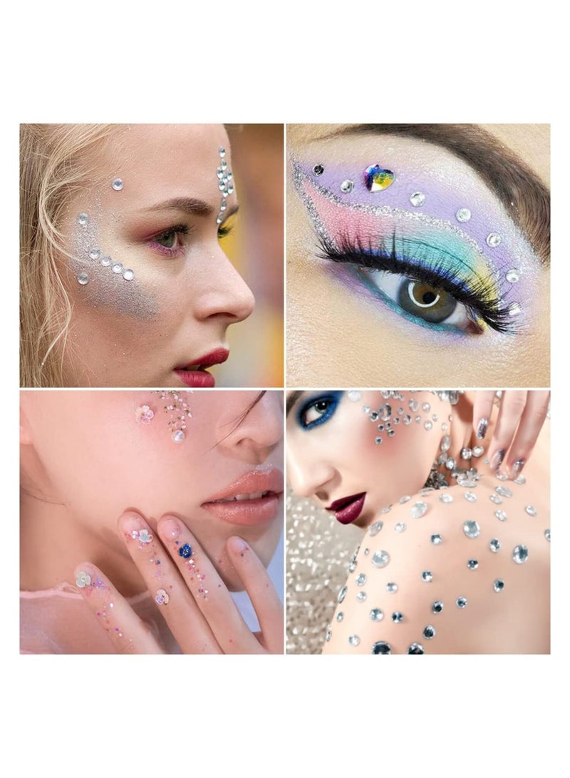 SYOSI 1755pcs Crystal Gem Stickers Crystal Rhinestone Stickers Self-Adhesive Bling Jewels Sticker for Face Eyes Nails Body Makeup Festival Kids DIY Craft Cards Embellishment Diamond Decorations - Image 3