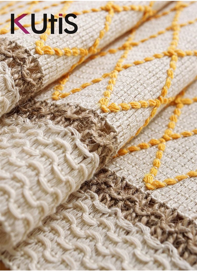 Kutis Cotton Linen Table Runner Splicing Weave Tassel The Tablecloth 180 x 30 cm  - Image 4