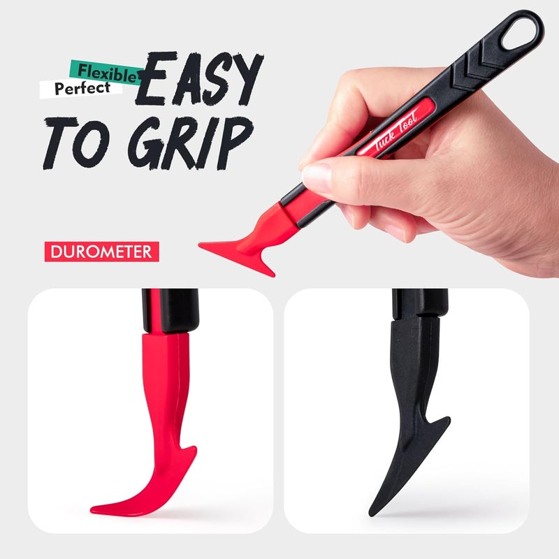 FOSHIO 7 in 1 Vinyl Wrap Tools for Tucking into Tight Seams, Professional Car Wrapping Tools Different Hardness Flexible Micro Squeegee Vinyl Tuck Tools Edge Wrap Squeegee for Vinyl Wrapping - Image 4