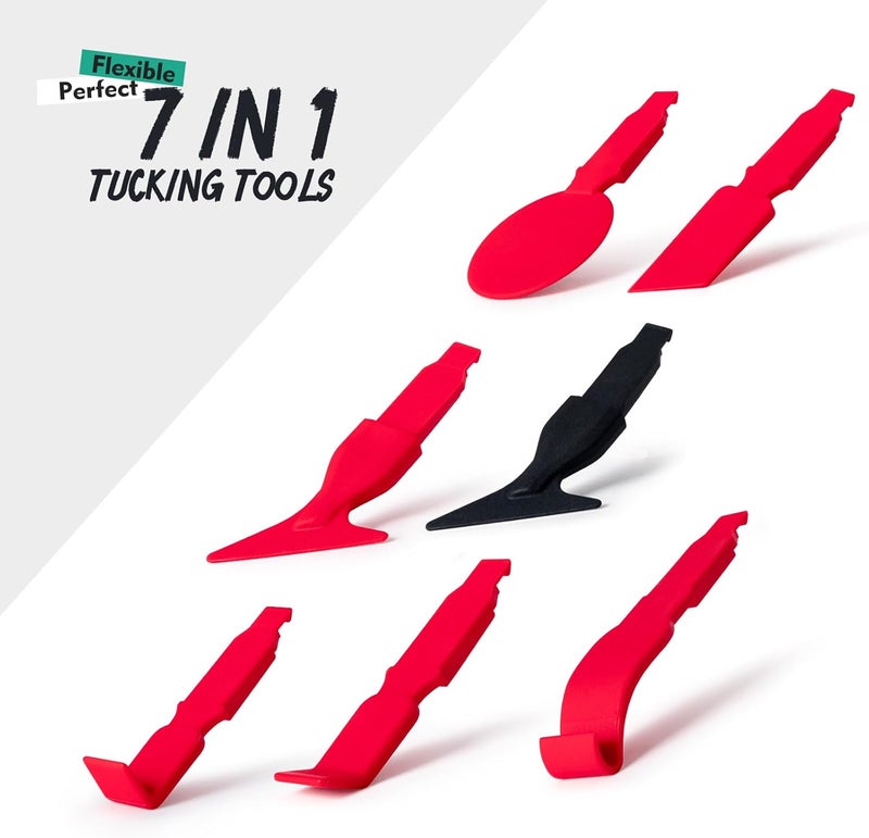 FOSHIO 7 in 1 Vinyl Wrap Tools for Tucking into Tight Seams, Professional Car Wrapping Tools Different Hardness Flexible Micro Squeegee Vinyl Tuck Tools Edge Wrap Squeegee for Vinyl Wrapping - Image 3