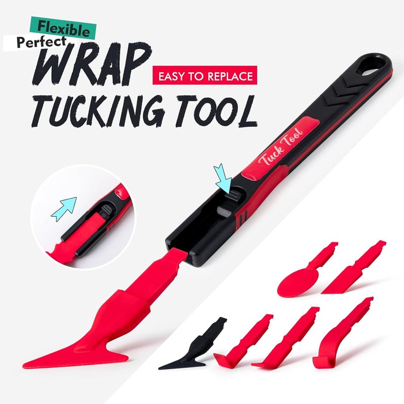 FOSHIO 7 in 1 Vinyl Wrap Tools for Tucking into Tight Seams, Professional Car Wrapping Tools Different Hardness Flexible Micro Squeegee Vinyl Tuck Tools Edge Wrap Squeegee for Vinyl Wrapping - Image 2