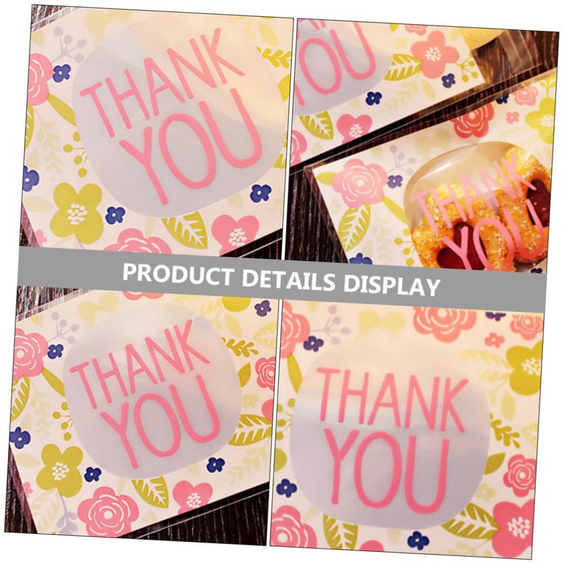 Easy Peel Floral Self Adhesive Cellophane Bags 100pcs For Cookies Bakery Goods Party Favors - Image 5