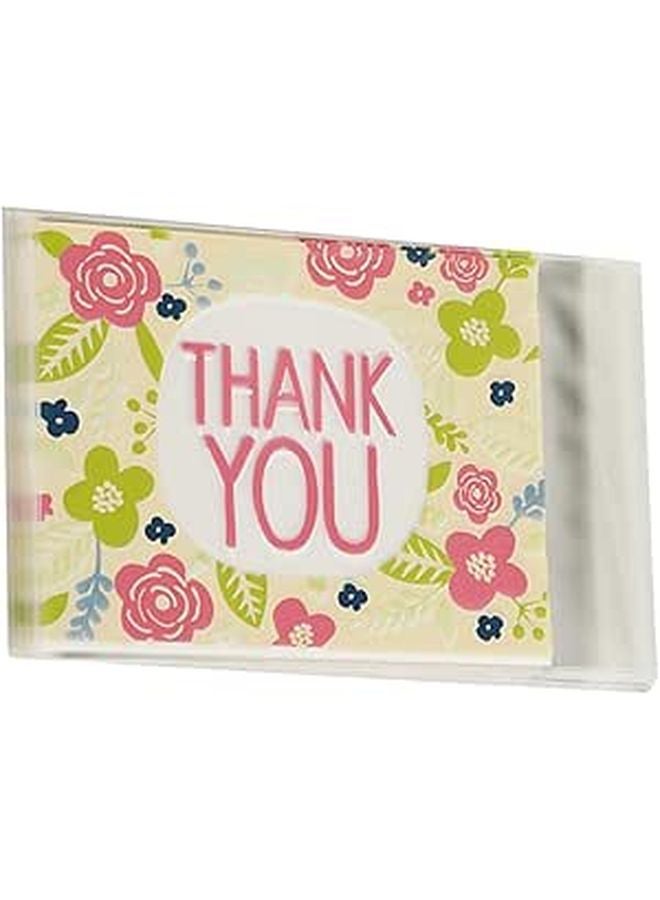 Easy Peel Floral Self Adhesive Cellophane Bags 100pcs For Cookies Bakery Goods Party Favors - Image 1