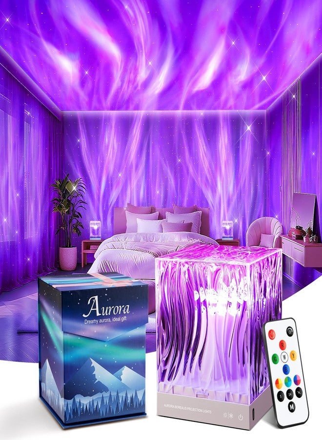 One Fire Christmas Gifts for Teens Northern Lights Projector,18 Colors Aurora Light Projector,Dimmable Aurora Projector Mood Lighting for Bedroom Lights,Remote Galaxy Light Projector Purple Lamp - Image 1