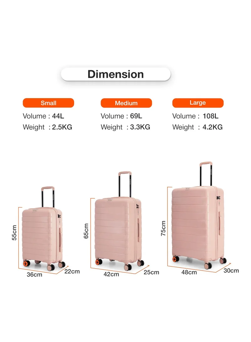 ناشر مايلز Nasher Miles Vienna Hard-Sided Polypropylene Check-in Luggage Peach 28 inch |75 Trolley Bag