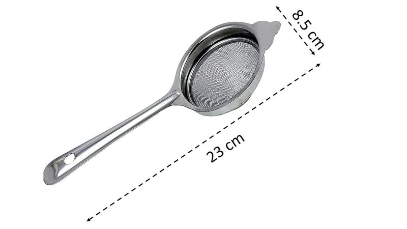 CRIZAL Stainless Steel CRIZAL Metal Stainless Steel Premium Tea Juice Strainer for Kitchen with Single 304 Grade Mesh Stainless Steel Filter Channi diffusers Standard Silver Set of 3 PCS - Image 2