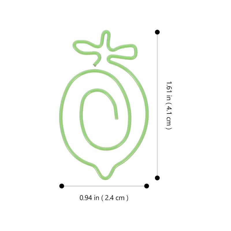 Green Lemon Cartoon Shaped Metal Paper Clips 20pcs Bookmark Page Markers Office Student Organization - Image 3