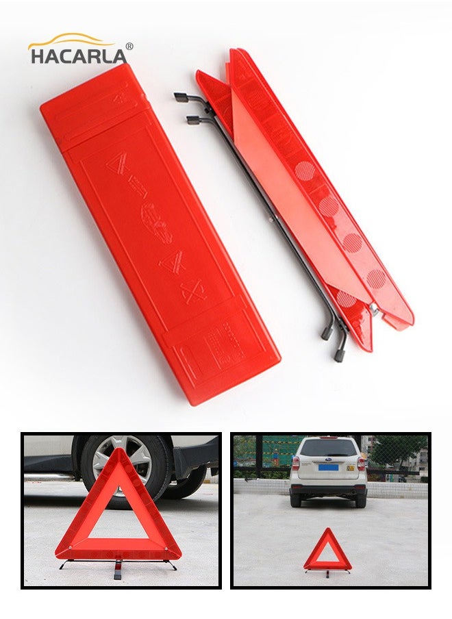 HACARLA 2 Pcs Car Emergency Warning Reflective Triangle With Case Foldable Emergency Warning Triangle Sign Car Roadside Emergency Kit  - Image 5