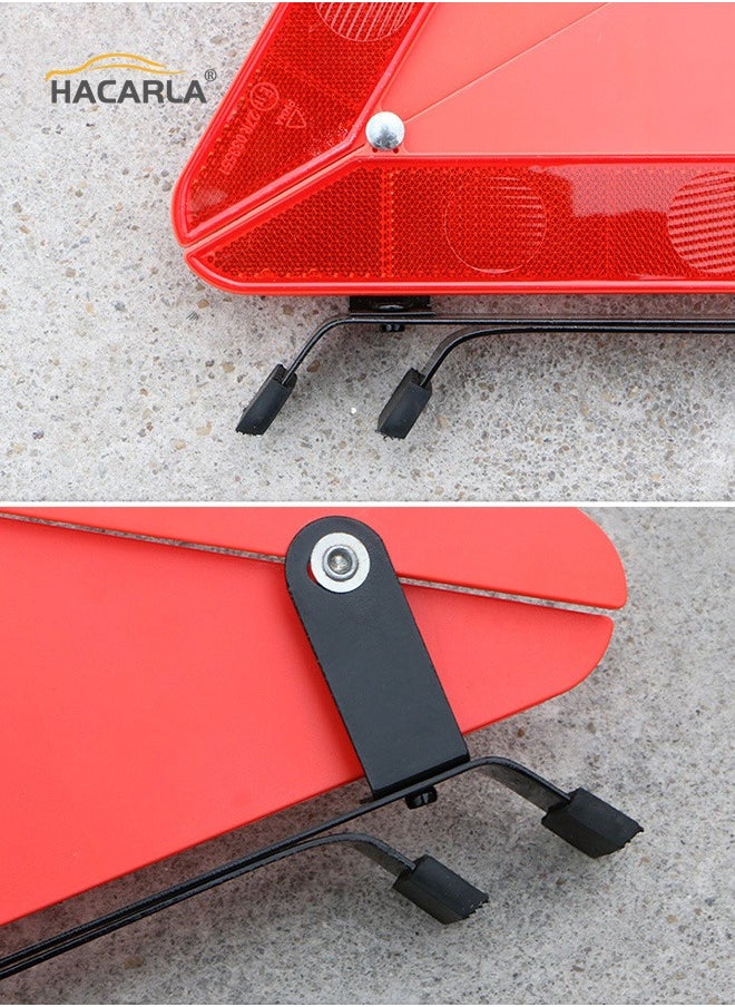 2 Pcs Car Emergency Warning Reflective Triangle With Case Foldable Emergency Warning Triangle Sign Car Roadside Emergency Kit