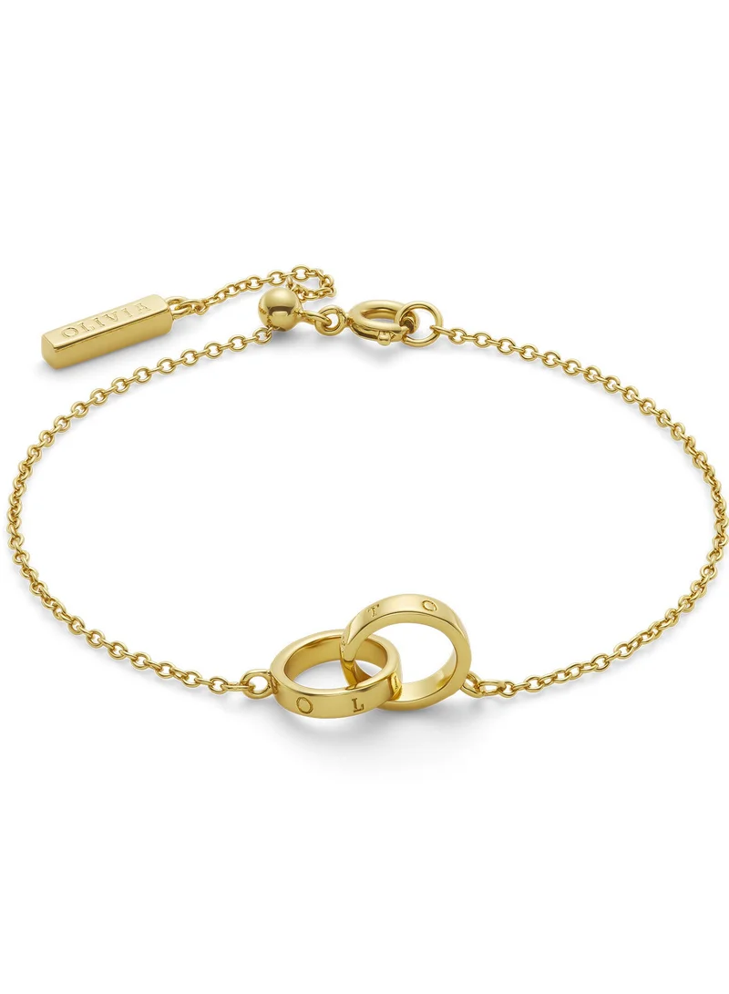 Olivia Burton Classics Interlink Bracelet In Brass