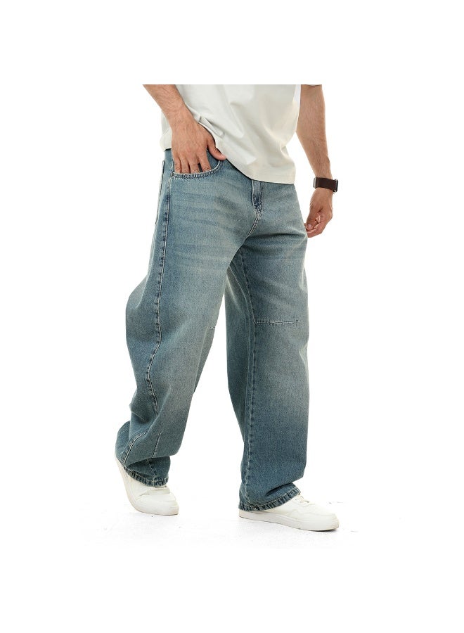 دوت بنطلون جينز بقصة فضفاضة - Image 3
