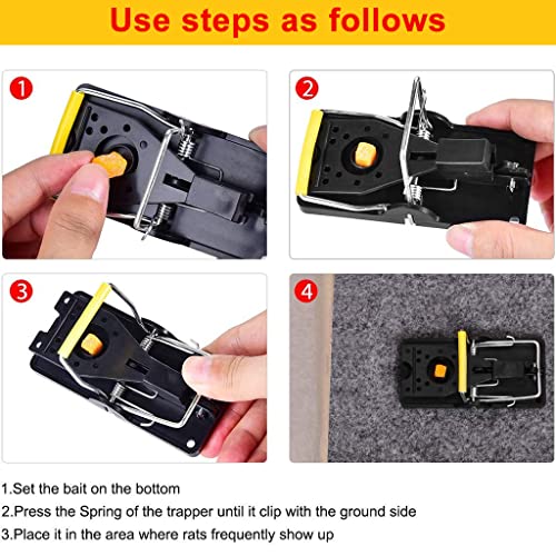 ELEPHANTBOAT® 4Pcs Rat Traps House Garden Patio, Reusable Mouse Traps for Mice, Rats, Chipmunks, Squirrels, Hamsters and Other Rodents, Quickly Slam Rat Killer for Indoor and Outdoor (Large) - Image 3