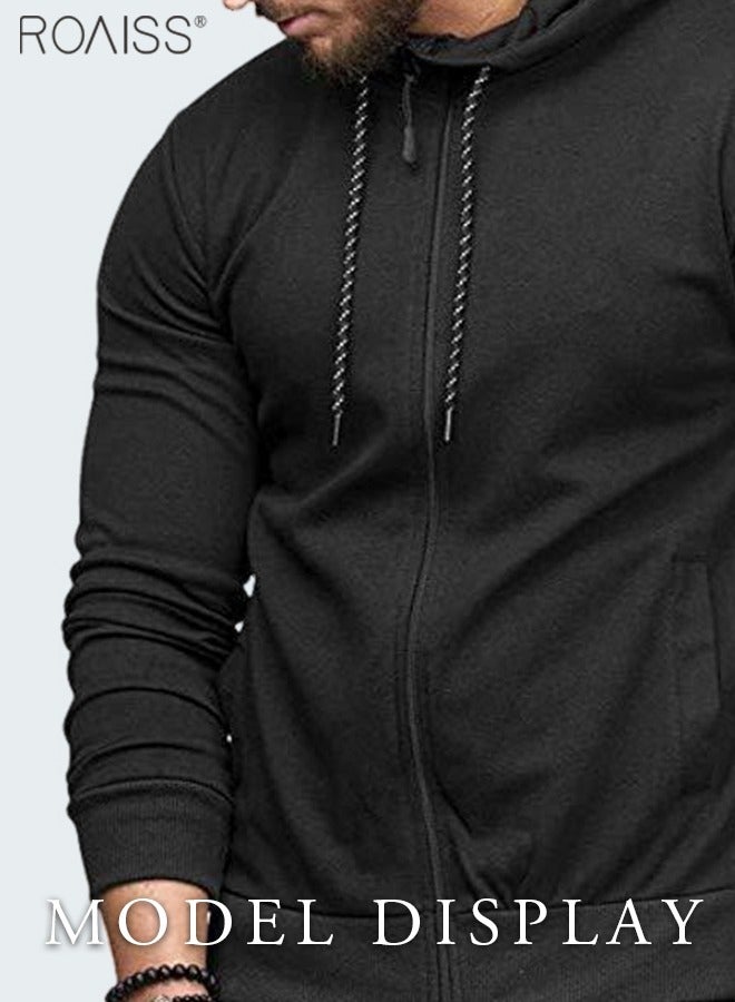 roaiss Mens Sweatsuits 2 Piece Hoodie Tracksuit Sets Casual Comfy Jogging Athletic Running Sports Suits Full Zip For Men - Image 3