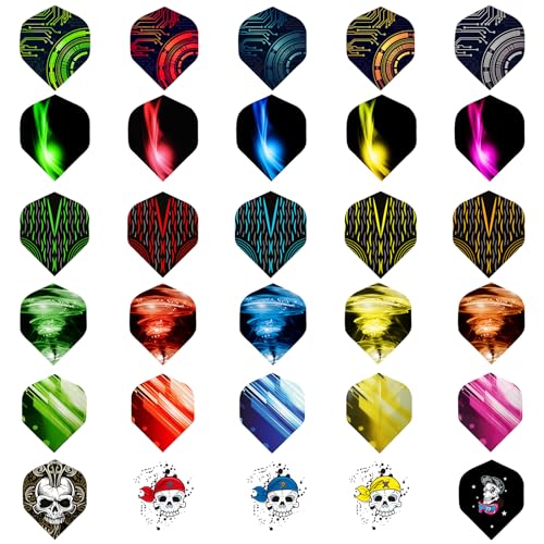 WLHGH Dart Flights, 6 Styles, 30 Sets, 90 Pieces, PET Standard Accessories for Darts, Perfect Equipment for Soft/Steel Tip Darts Games (6 Styles, 30 Sets, 90 Pieces) - Image 2