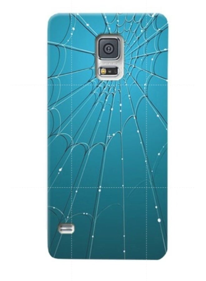إيه إم سي ديزاين غطاء حماية واقٍ بنقش شبكة العنكبوت لهاتف سامسونج جالاكسي S5 أزرق