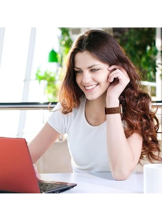 Engraved Leopard Bands Compatible with Apple Watch Band 42mm 40mm 41mm 38mm Women, Silicone Cheetah Designer Strap for iWatch Series 10 9 8 7 6 5 4 3 2 SE Ultra, Brown & Black - Image 4