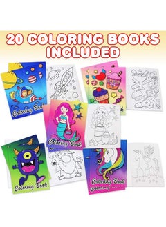 ArtCreativity Assorted Mini Coloring Books For Kids Bulk Pack Of 20 Small Color Booklets In 5 Designs Perfect Party Favors For Toddlers And Educational Art Gifts For Boys And Girls Ages 1 2 3 4 5 6 7 8  - Image 3
