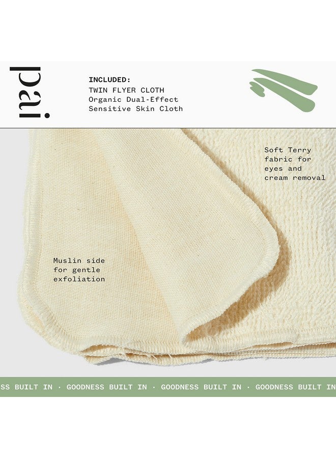 باي سكين كير قطعة قماش الوجه ذات التأثير المزدوج العضوية من Twin Flyer | مستحضرات نباتية طبيعية للعناية بالبشرة الحساسة (3 عبوات) - Image 2