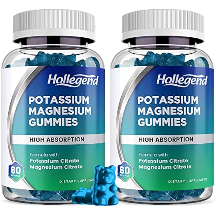 Hollegend Potassium Magnesium Gummies, High Absorption Potassium Citrate 99mg Magnesium Citrate 180mg, Chewable Gummy Supplements for Leg Cramps & Muscle, 120 Count - Image 1